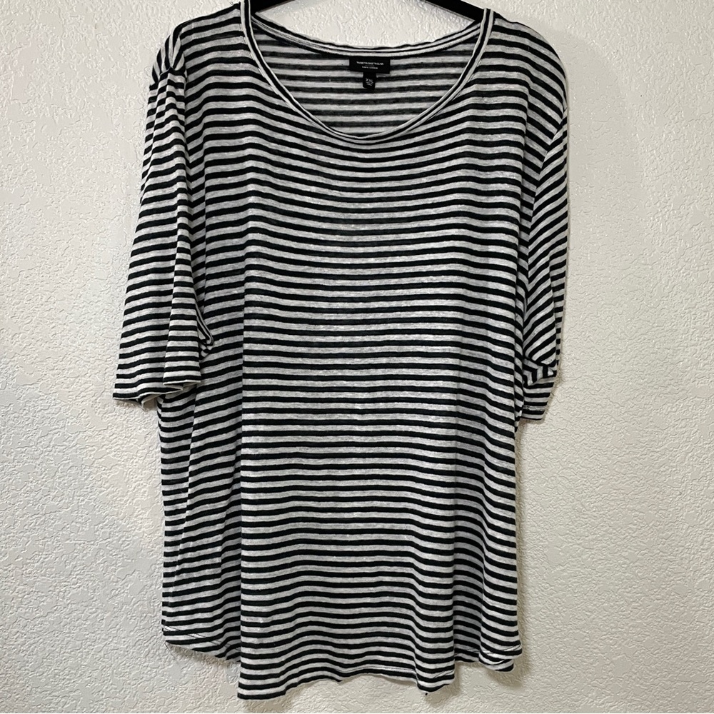 Striped Linen Shirt Who What Wear XXL